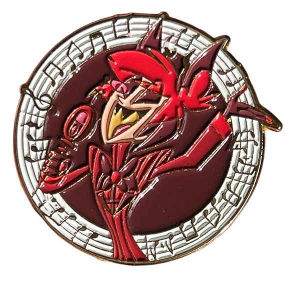 Hasbin Hotel Alastor Musical Notes Music Enamel Pin - Picture 3 of 7